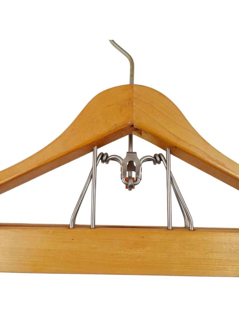 Setwell Wooden Suit Hanger Pants Trouser Clamp USA Vintage 18 in Heavy Duty
